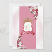 Rode Bourgogne Prinses Kasteel Royal Quinceanera Kaart (Achterkant)