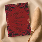 Rode Bourgogne Roos 50e & fabuleus verjaardagsfees Kaart