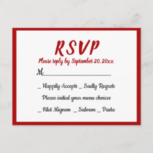 Rode Bourgogne RSVP Huwelijksfeest Herfst Landelij Uitnodiging Briefkaart