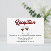 Rode Bourgogne Trouwreceptie Wijn Glazen Kaart (Staand voorkant)