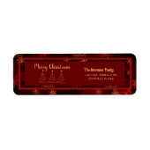 Rode Bourgogne Vrolijk Kerstfeest Retouradres Etiket (Voorkant)