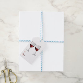 Rode Bourgogne wijn champagne glazen bruiloft wijn Cadeaulabel