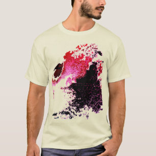 Rode Bourgogne Zwarte Airbrush Verf Splashes Ontwe T-shirt