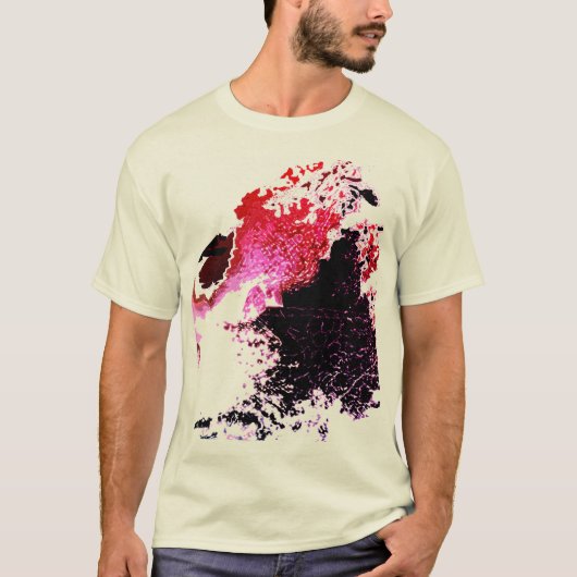 Rode Bourgogne Zwarte Airbrush Verf Splashes Ontwe T-shirt (Voorkant)