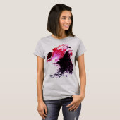 Rode Bourgogne Zwarte Airbrush Verf Splashes Ontwe T-shirt (Voorkant volledig)