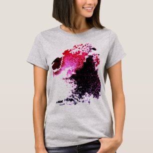 Rode Bourgogne Zwarte Airbrush Verf Splashes Ontwe T-shirt