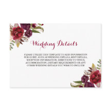 Rode Bourgondië Bloemige Trouwreceptie Details