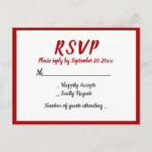 Rode Bourgondië RSVP WEdding Party Herfst Land Uitnodiging Briefkaart (Voorkant)