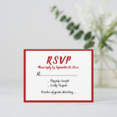 Rode Bourgondië RSVP WEdding Party Herfst Land Uitnodiging Briefkaart (Staand voorkant)