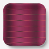 Rode Bourgondiër lint bruidsfeest Papieren Bordje (Voorkant)