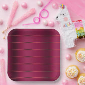 Rode Bourgondisch lint bruidsuitnodiging Papieren Bordje (Feest)