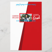 Rode, Bourgondische Afstuderen Snoep Bar Wrapper Flyer (Voorkant)