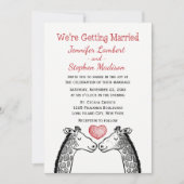 Rode Bourgondische bruiloft Giraffe liefde hart Ca Kaart (Voorkant)