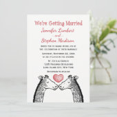 Rode Bourgondische bruiloft Giraffe liefde hart Ca Kaart (Staand voorkant)