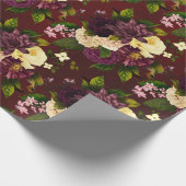 rode Bourgondische kastanjebruine winterse dramat Cadeaupapier (Hoek)