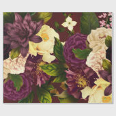 rode Bourgondische kastanjebruine winterse dramat Cadeaupapier (Vlak)