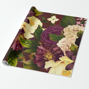  rode Bourgondische kastanjebruine winterse dramat Cadeaupapier