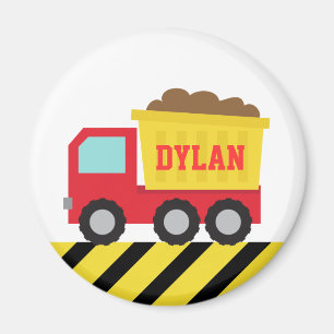 Rode Bouw Dump Truck Persoonlijke Magneet