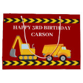 Rode Bouw Truck Jongens Custom Kids Verjaardag Groot Cadeauzakje (Achterkant)