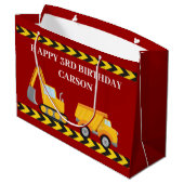 Rode Bouw Truck Jongens Custom Kids Verjaardag Groot Cadeauzakje (Achterkant Gekanteld)