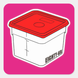 Rode bovenkant vierkante sticker