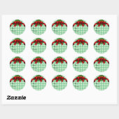 Rode Bow en Holly Gift Label Stickers (Vel)