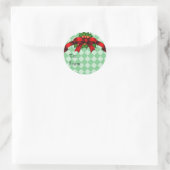 Rode Bow en Holly Gift Label Stickers (Tas)