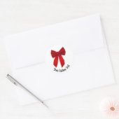 Rode Bow Ronde Sticker (Envelop)