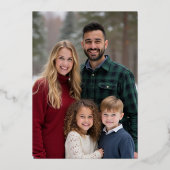 Rode Bow Tree Kerstfoto Gouden Folie Kaart (Achterkant)