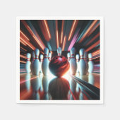 Rode Bowling Bal en Spelden Servet (Voorkant)