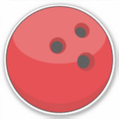 Rode Bowling Bal Sticker (Voorkant)