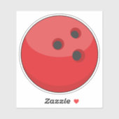 Rode Bowling Bal Sticker (Vel)