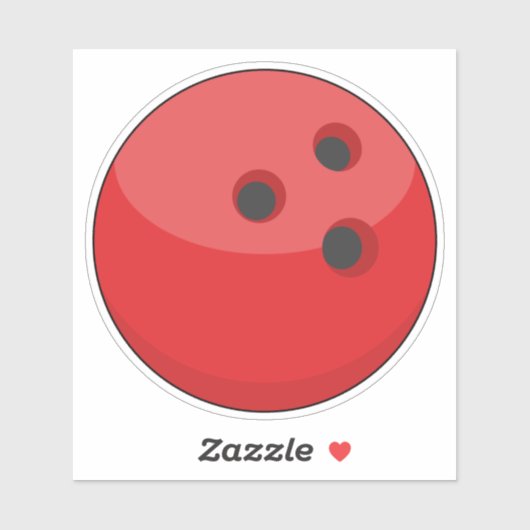 Rode Bowling Bal Sticker (Vel)