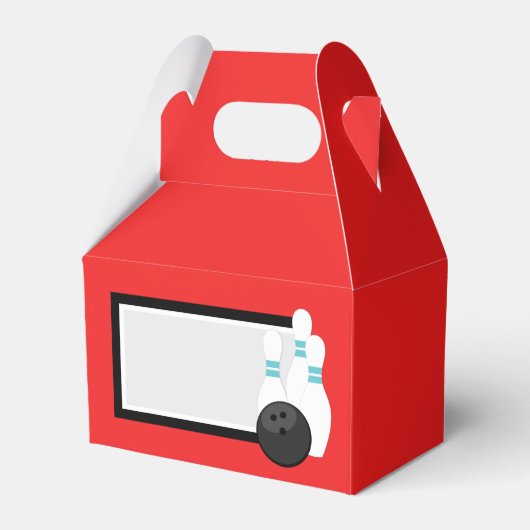 Rode Bowling Favor Boxen Bedankdoosjes (Voorkant Zijde)