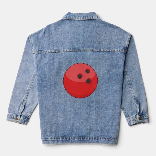 Rode bowlingbal denim jacket (Achterkant)