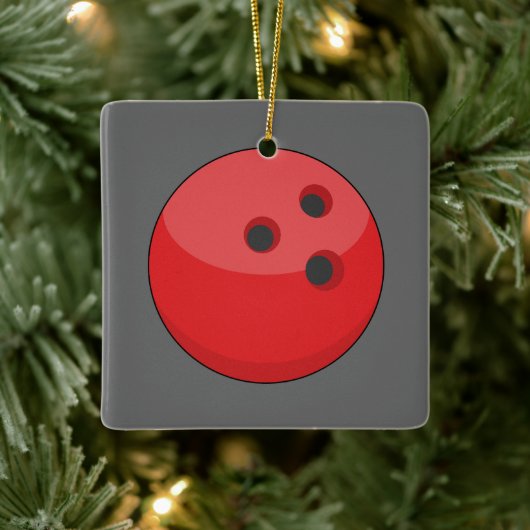 Rode bowlingbal keramisch ornament (Boom)