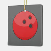 Rode bowlingbal keramisch ornament (Links)