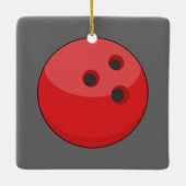 Rode bowlingbal keramisch ornament (Achterkant)