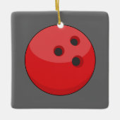 Rode bowlingbal keramisch ornament (Voorkant)