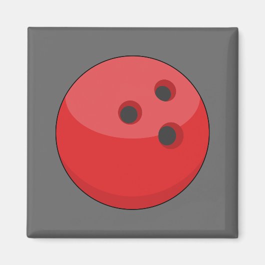 Rode bowlingbal magneet (Voorkant)