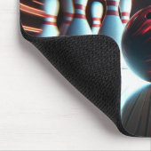 Rode bowlingbal met pinnen muismat (Hoek)