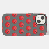 Rode Bowlingbal Patroon iPhone Hoesje (Achterkant horizontaal)