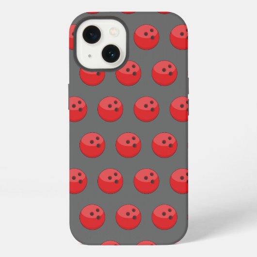 Rode Bowlingbal Patroon iPhone Hoesje (Achterkant)