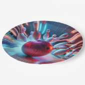 Rode Bowlingbal Strike Papieren Bordje (Gekanteld)