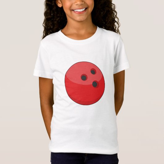 Rode bowlingbal t-shirt (Voorkant)