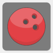 Rode bowlingbal vierkante sticker (Voorkant)
