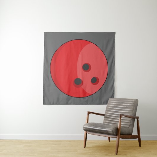 Rode bowlingbal wandkleed (In Situ (horizontaal))