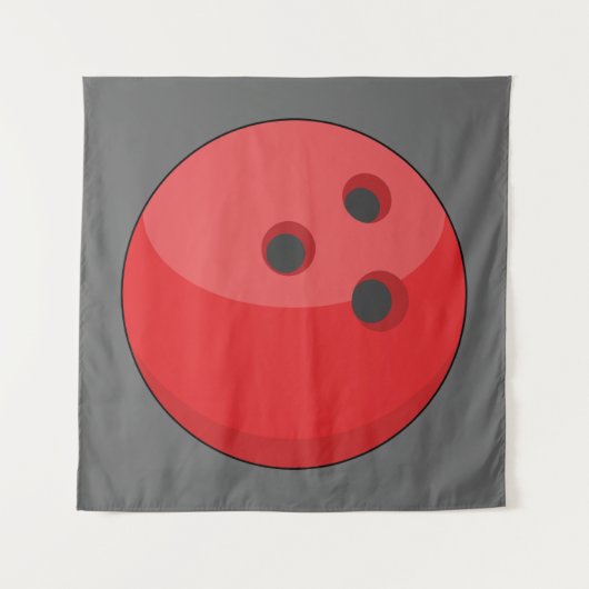 Rode bowlingbal wandkleed (Voorkant)