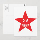 rode boze ster briefkaart (Voorkant / Achterkant)