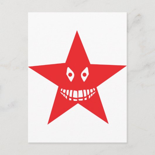 rode boze ster briefkaart (Voorkant)